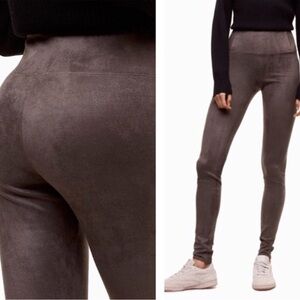 Aritzia Wilfred Free Vegan Suede Brown Full Length Leggings size Medium